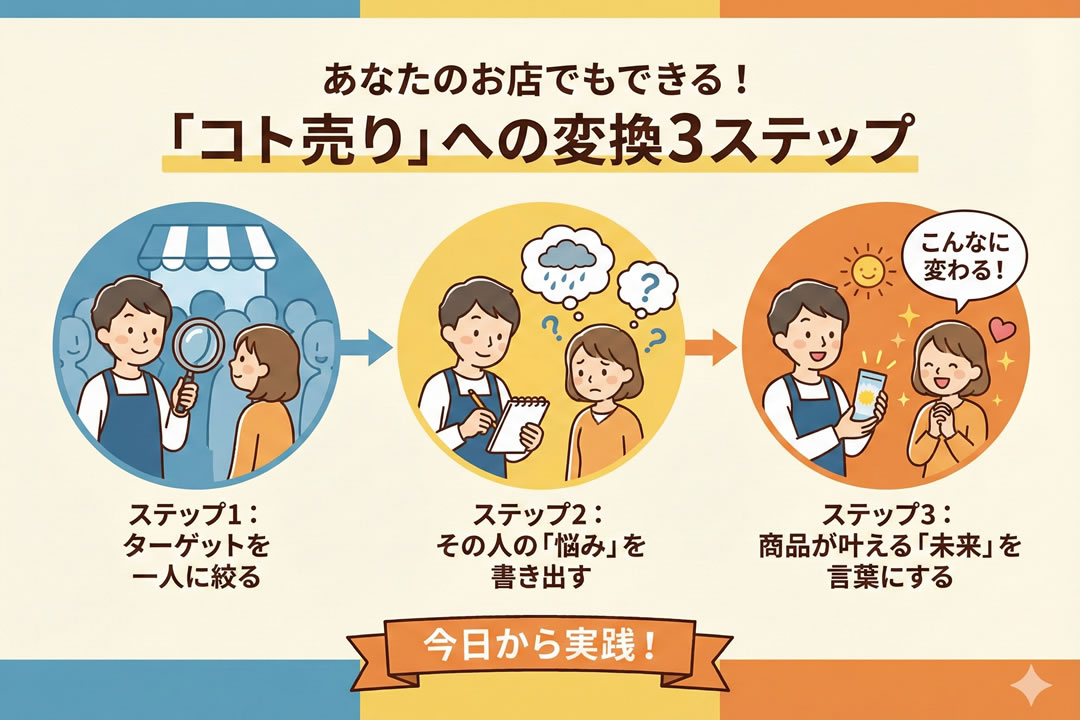 あなたのお店でもできる！「コト売り」への変換3ステップ