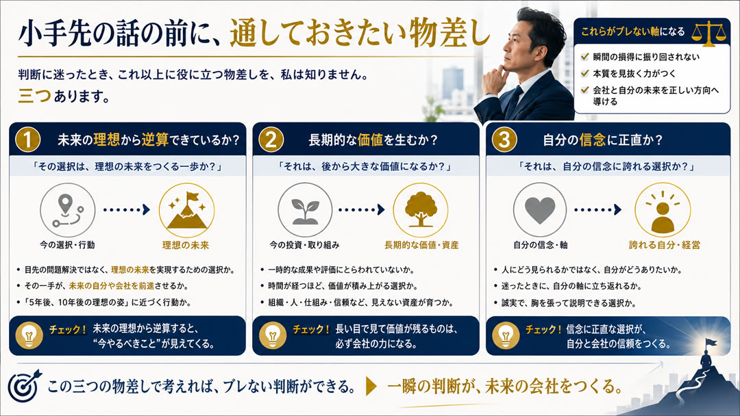 小手先の話の前に、通しておきたい物差し