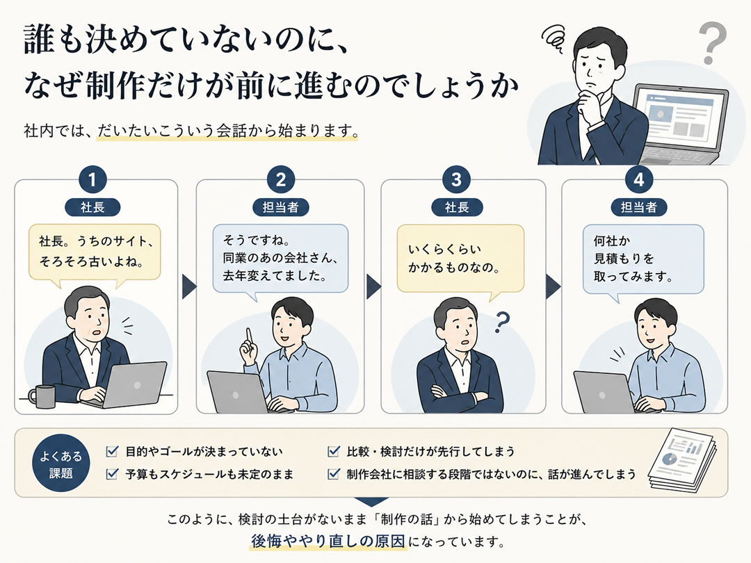 誰も決めていないのに、なぜ制作だけが前に進むのでしょうか